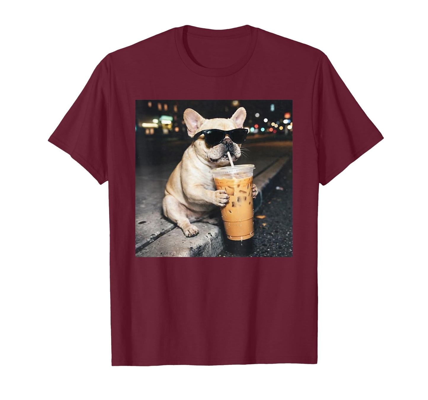 French Bulldog Iced Coffee T-Shirt