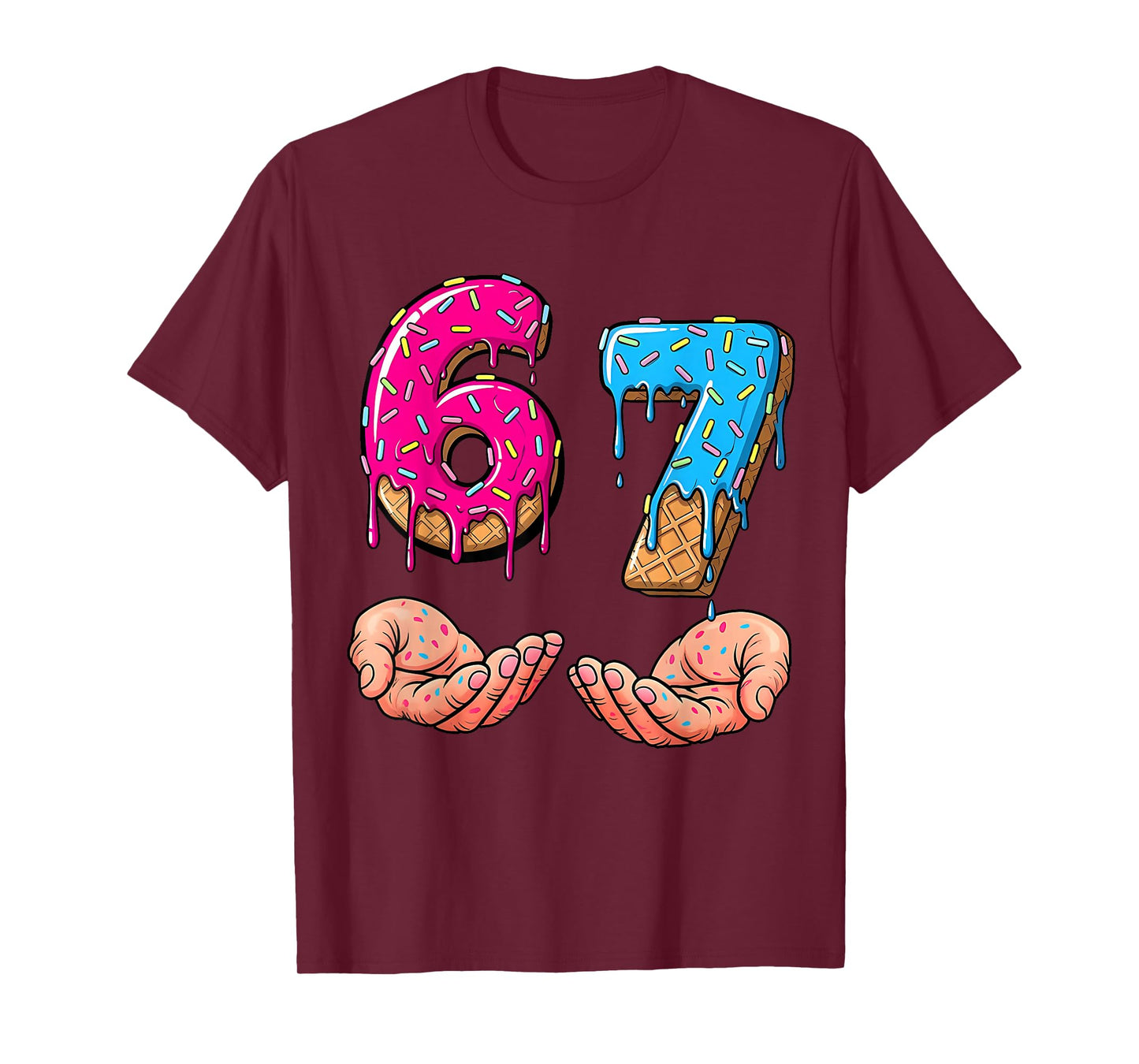67 6 7 Meme Ice Cream Drip Funny Gen Alpha Slang Trending T-Shirt