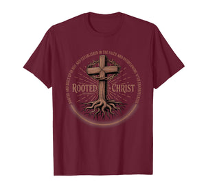 Rooted in Christ Tee, Jesus Tee, Vintage Cross Christian T-Shirt