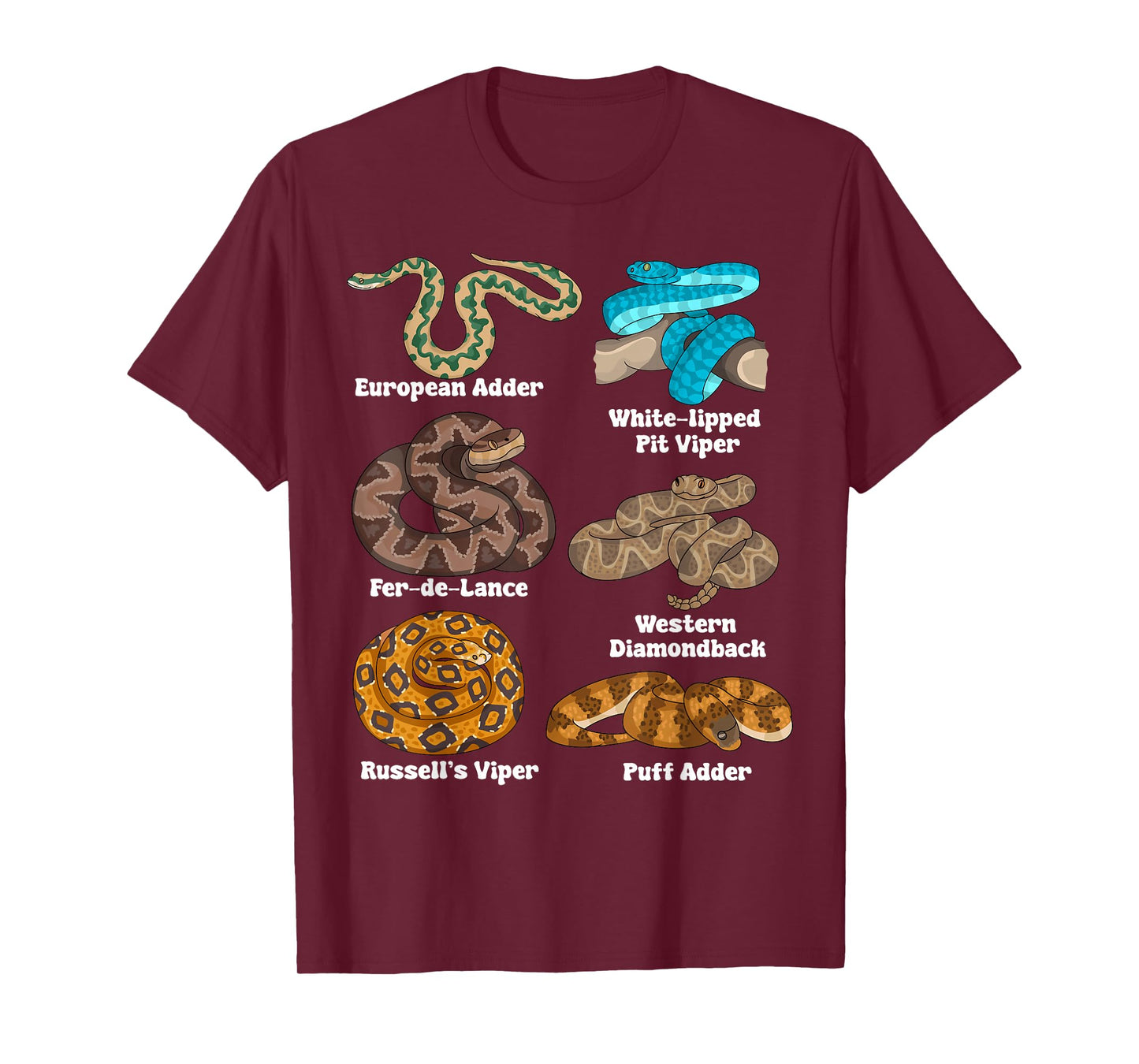 Snake Lover Kids Herpetologist Boys Species Snakes T-Shirt
