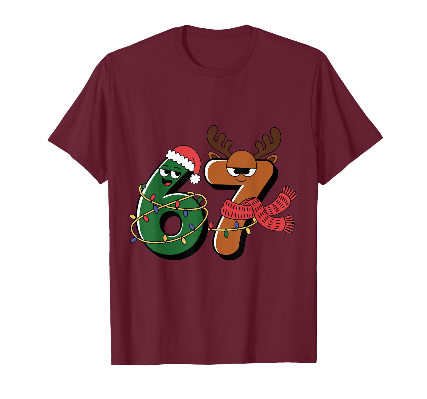 Funny Christmas Six Seven 67 Meme 6 7, Holiday Pajamas Kids T-Shirt