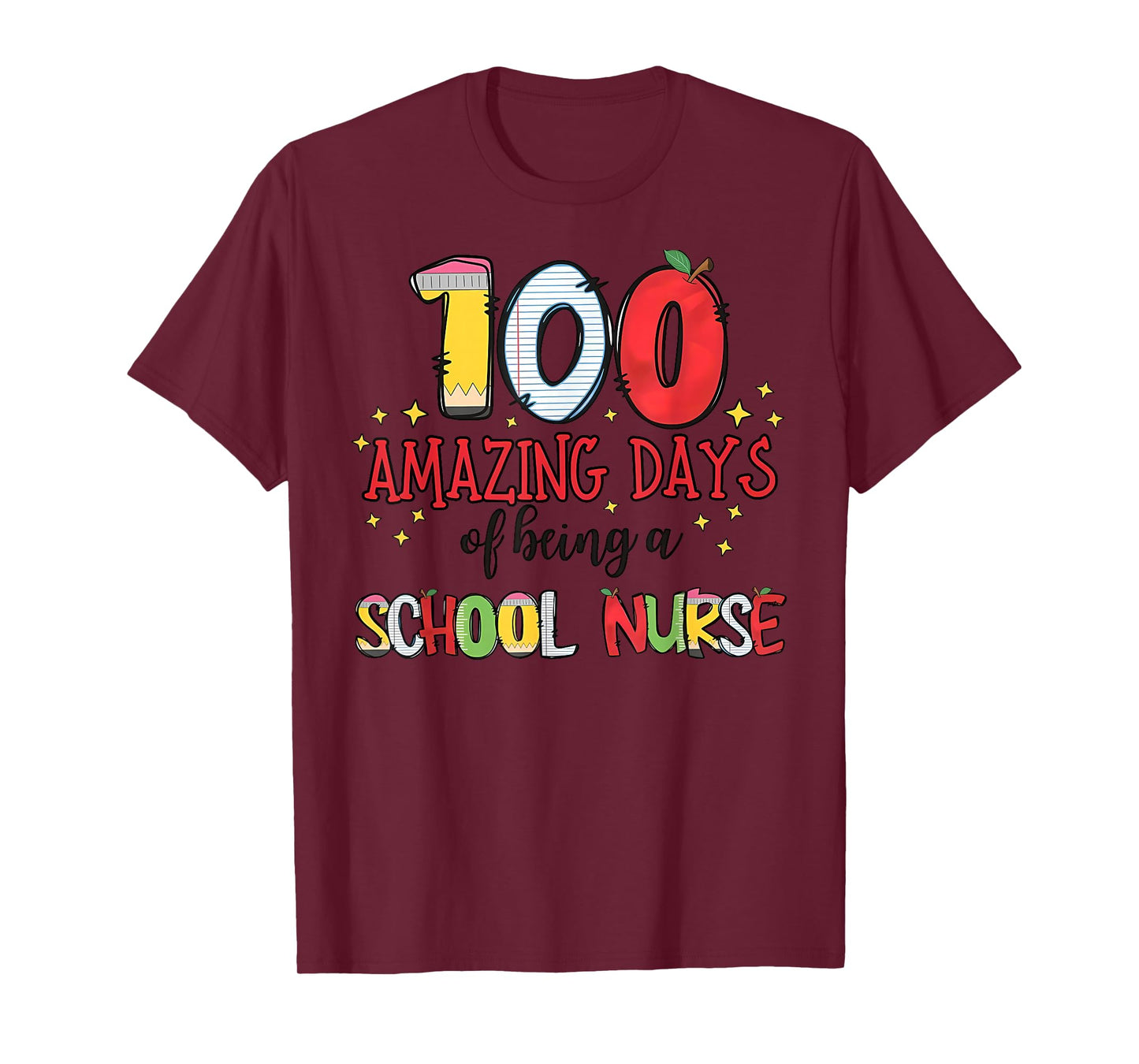 100 Days of Nurse Nursing School 100 Days of School T-Shirt