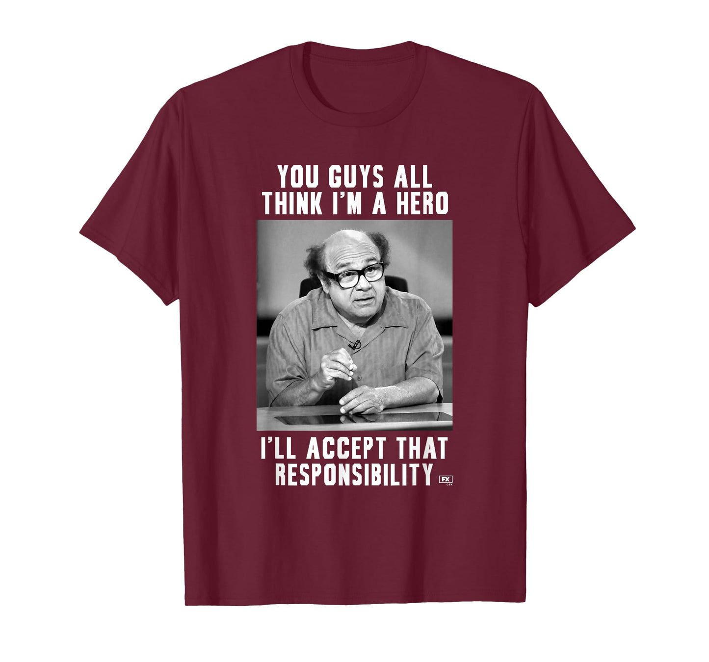 It's Always Sunny Frank The Hero Black and White Photo TV T-Shirt