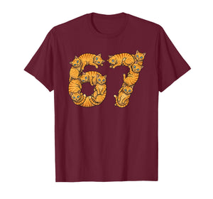 Funny Orange Cats 6 7 Meme Six Seven Love Ginger Kitty T-Shirt