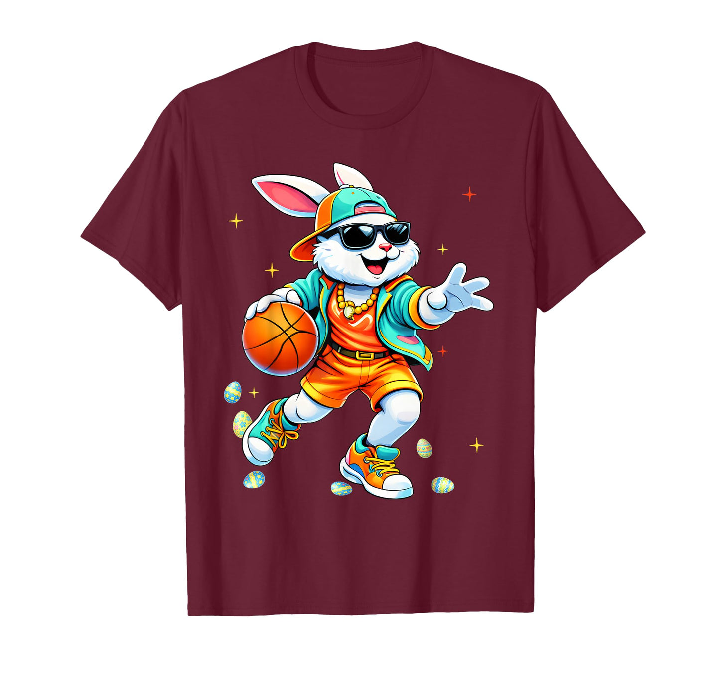 Funny Rabbit Bunny Basketball Easter Men Boy Kid Toddler T-Shirt