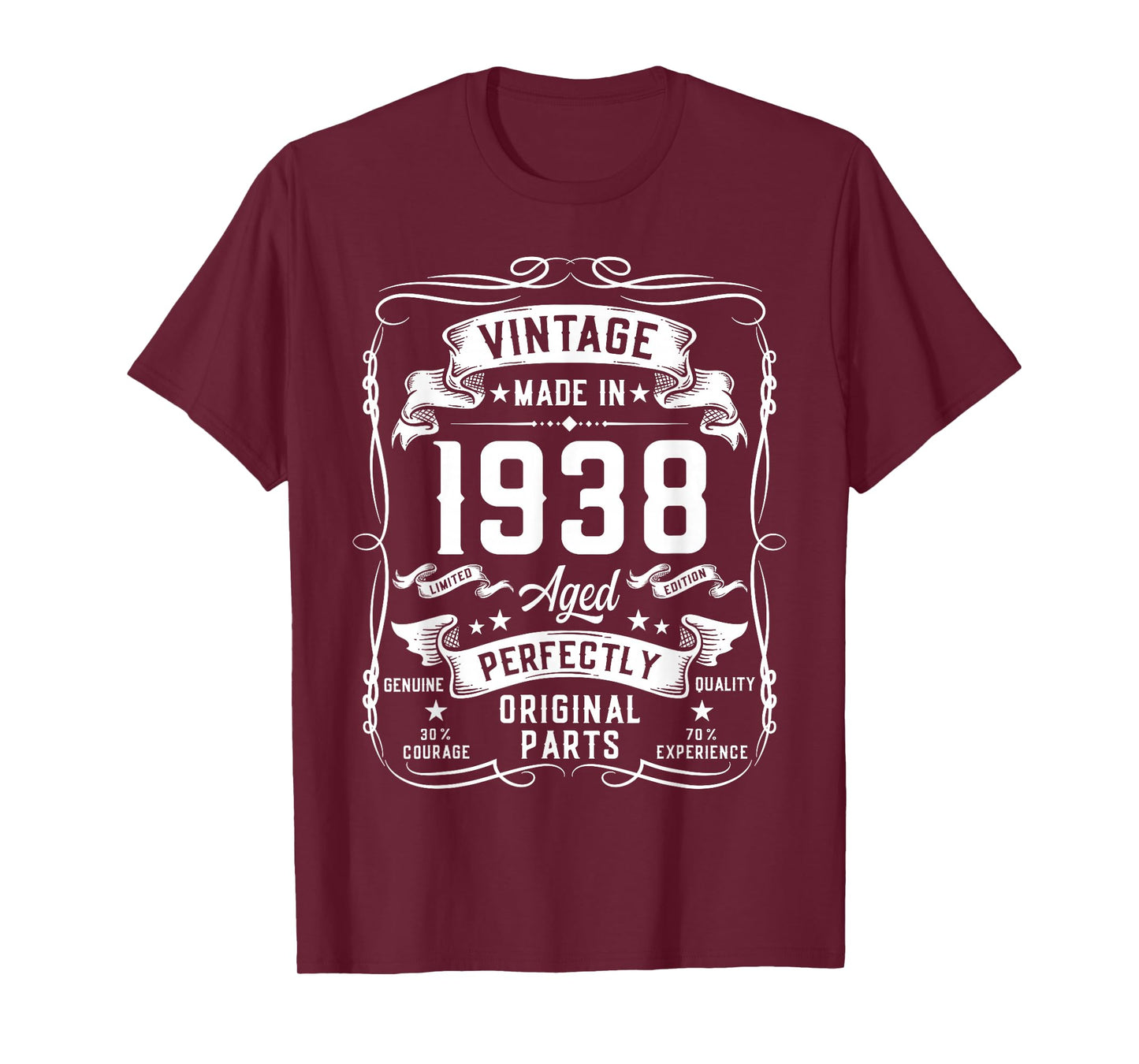 Vintage 1938 88yr 88th Birthday Gifts for Men 88 Years Old T-Shirt