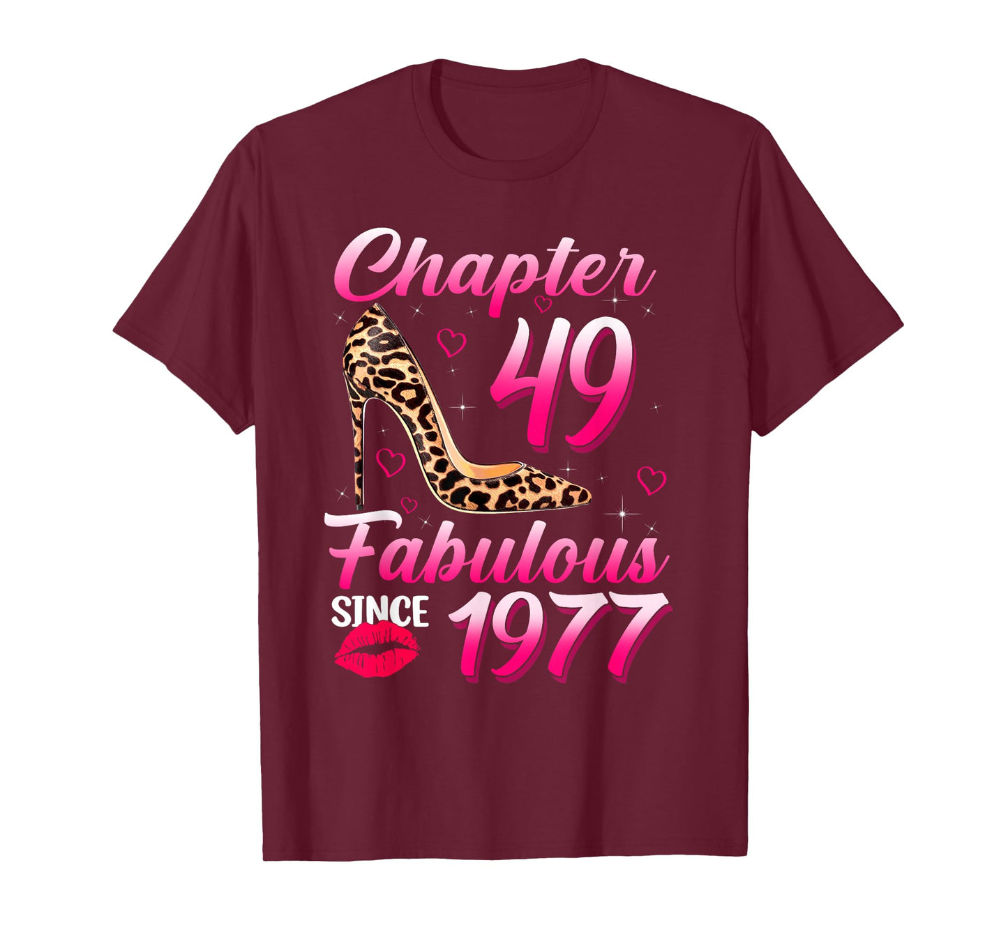 Chapter 49 Fabulous Since 1977 Leopard Queen Birthday T-Shirt