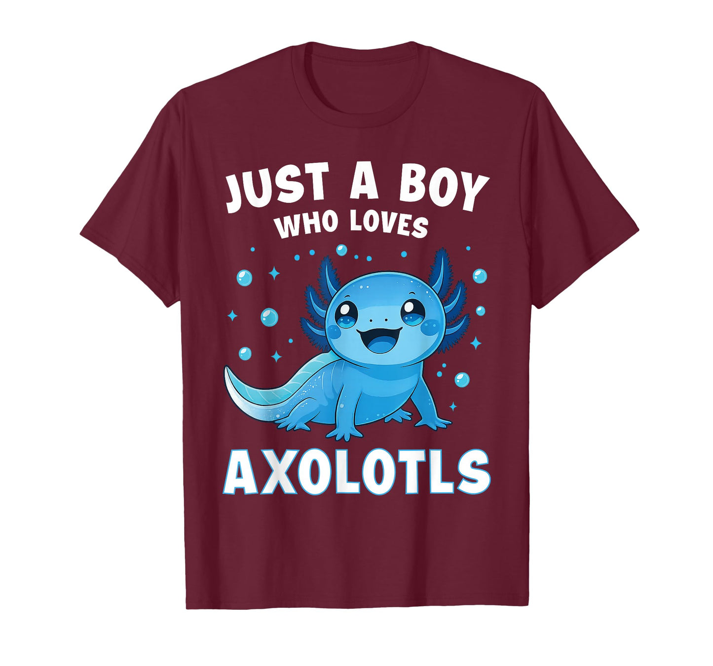 Just A Boy Who Loves Axolotls Boys Kids Kawaii Axolotl Lover T-Shirt