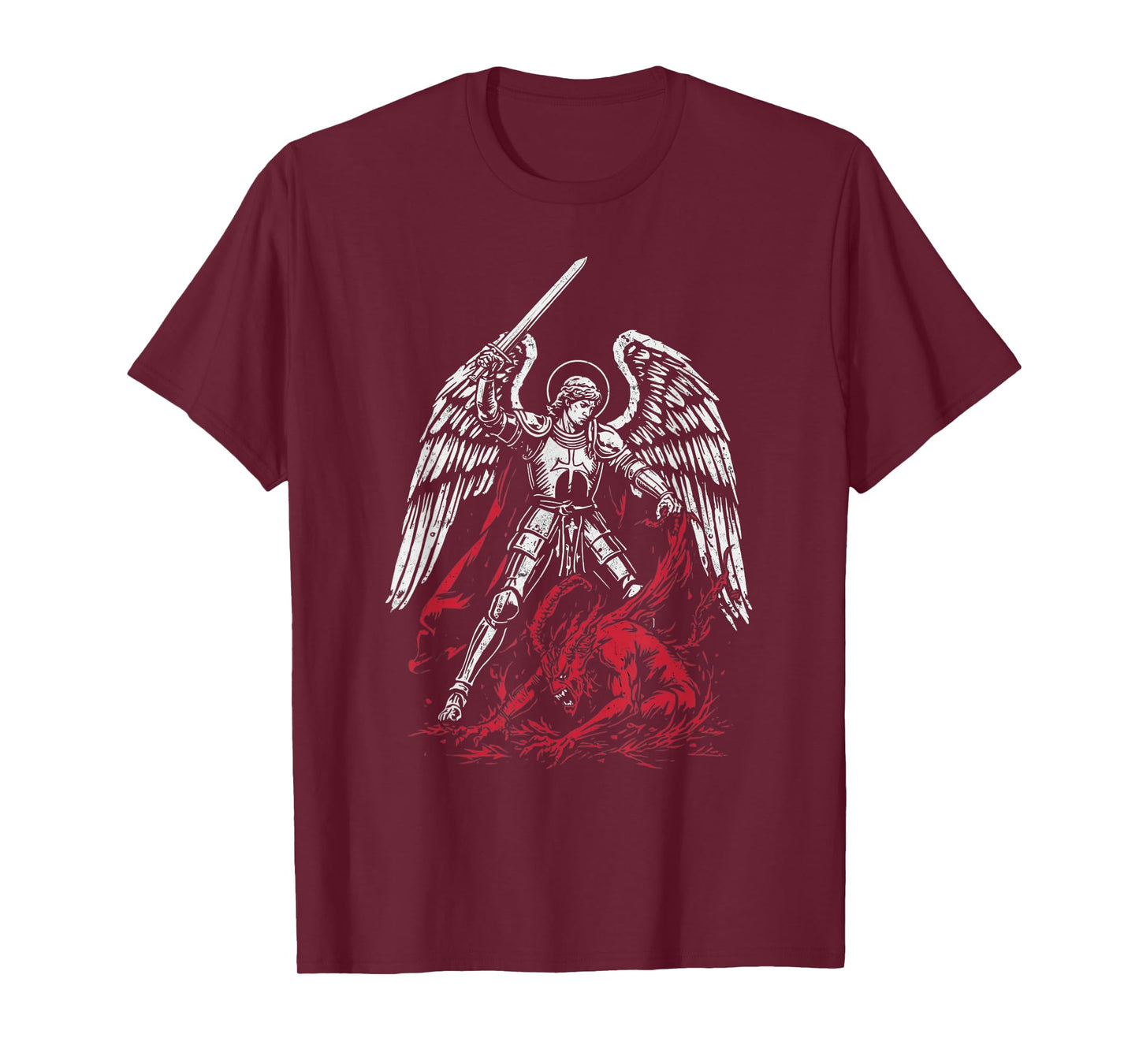 St Michael The Archangel Defeats Satan Catholic T-Shirt