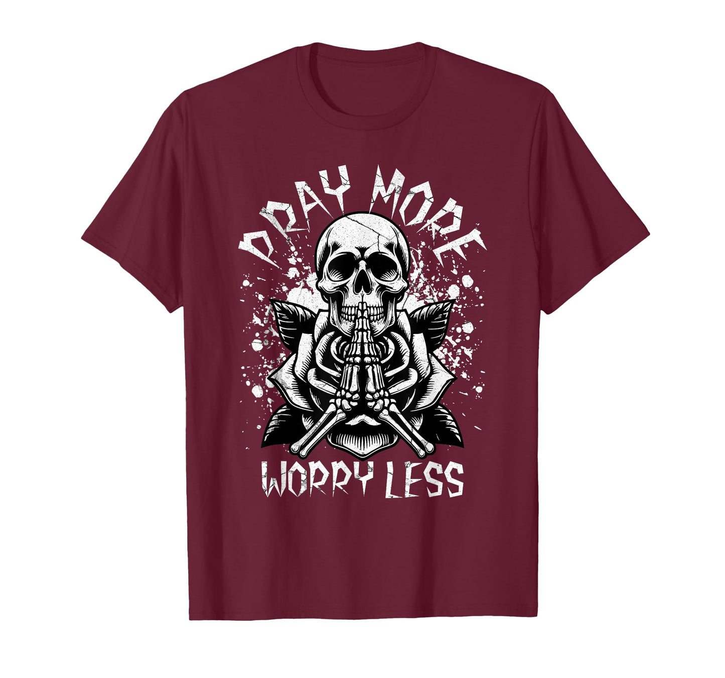 Pray Religious Skeleton Christian Gothic Streetwear Goth T-Shirt