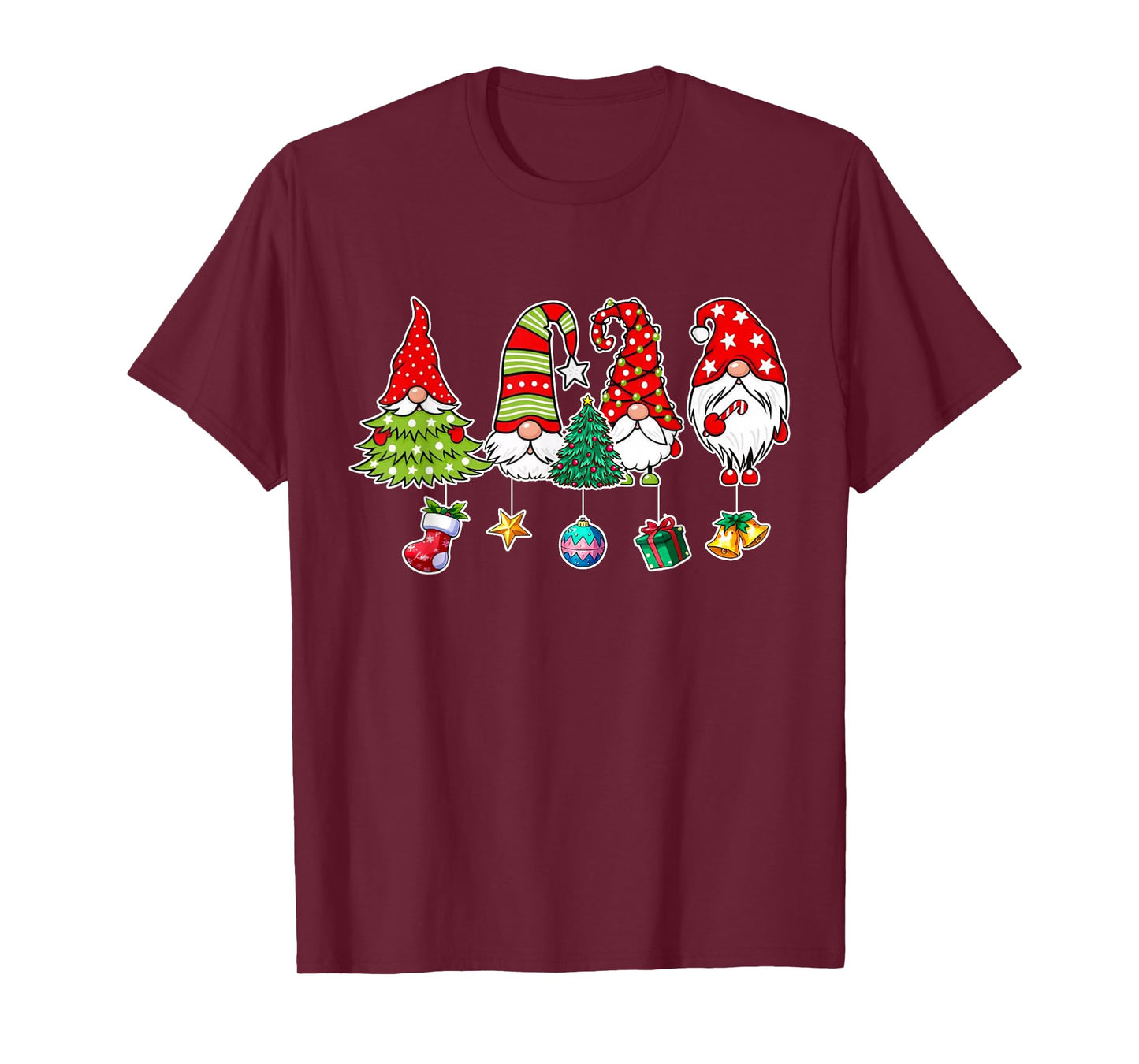 Cute Gnomes Merry Christmas Light Family Gnome Xmas Matching T-Shirt