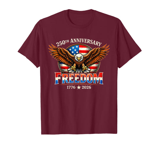 250th Anniversary American 4th of July 1776-2026 Bald Eagle T-Shirt