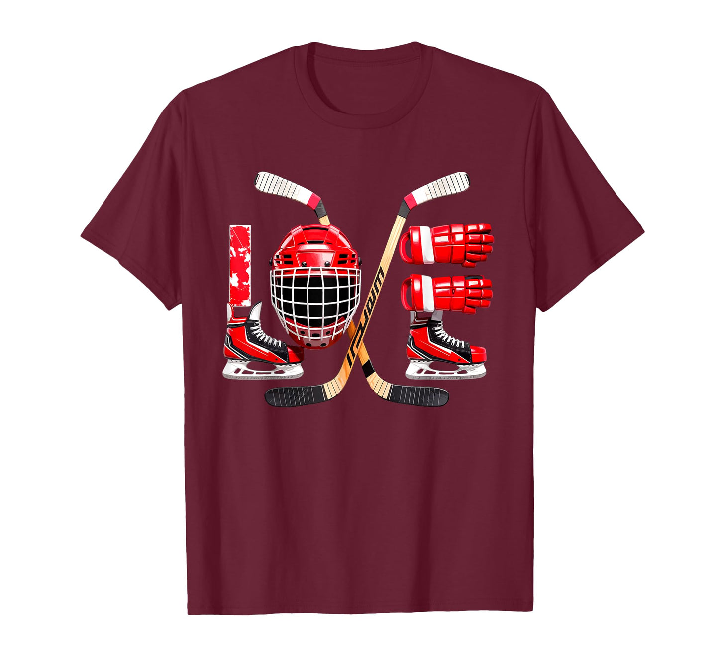 Valentines Day Love Ice Hockey Items Men Boys Kids Teens T-Shirt