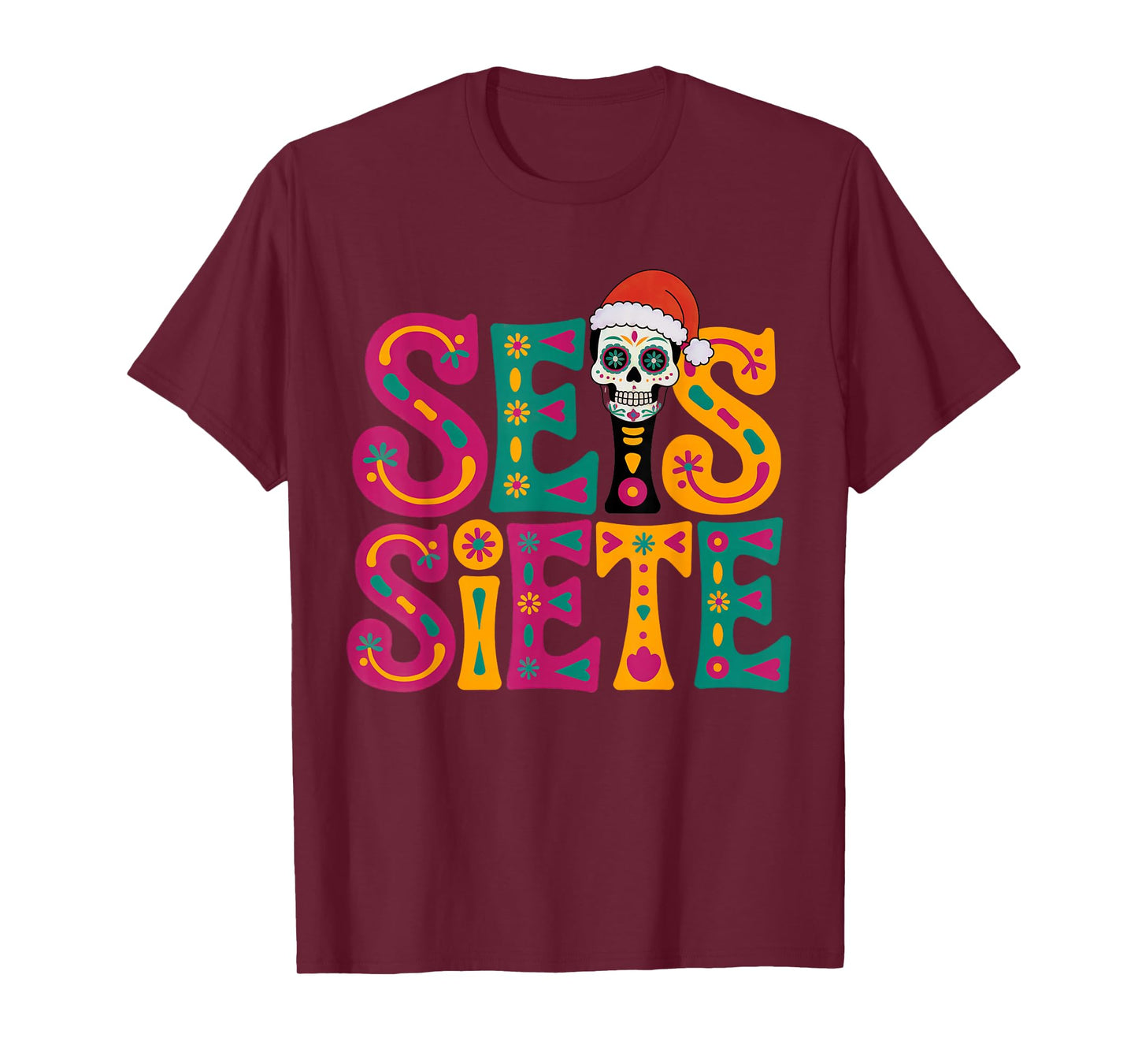 67 Six Seven Spanish Teacher Bilingual SEIS Siete Christmas T-Shirt