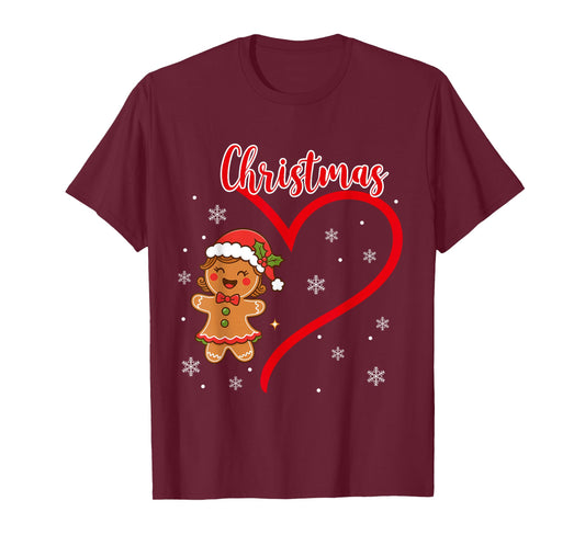 Merry Christmas Gingerbread Couple Christmas Pajama Matching T-Shirt
