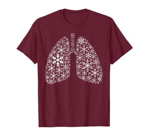 Snowflake Lung Pulmonology Christmas Respiratory Therapist T-Shirt