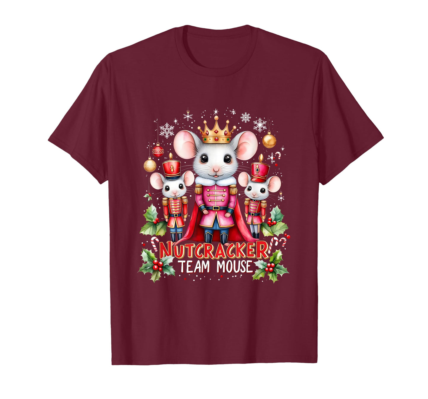 Nutcracker Team Mouse Cute Christmas Design T-Shirt