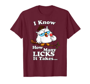 I Know How Many Licks It Takes – Lollipop Joke Owl Graphic T T-Shirt