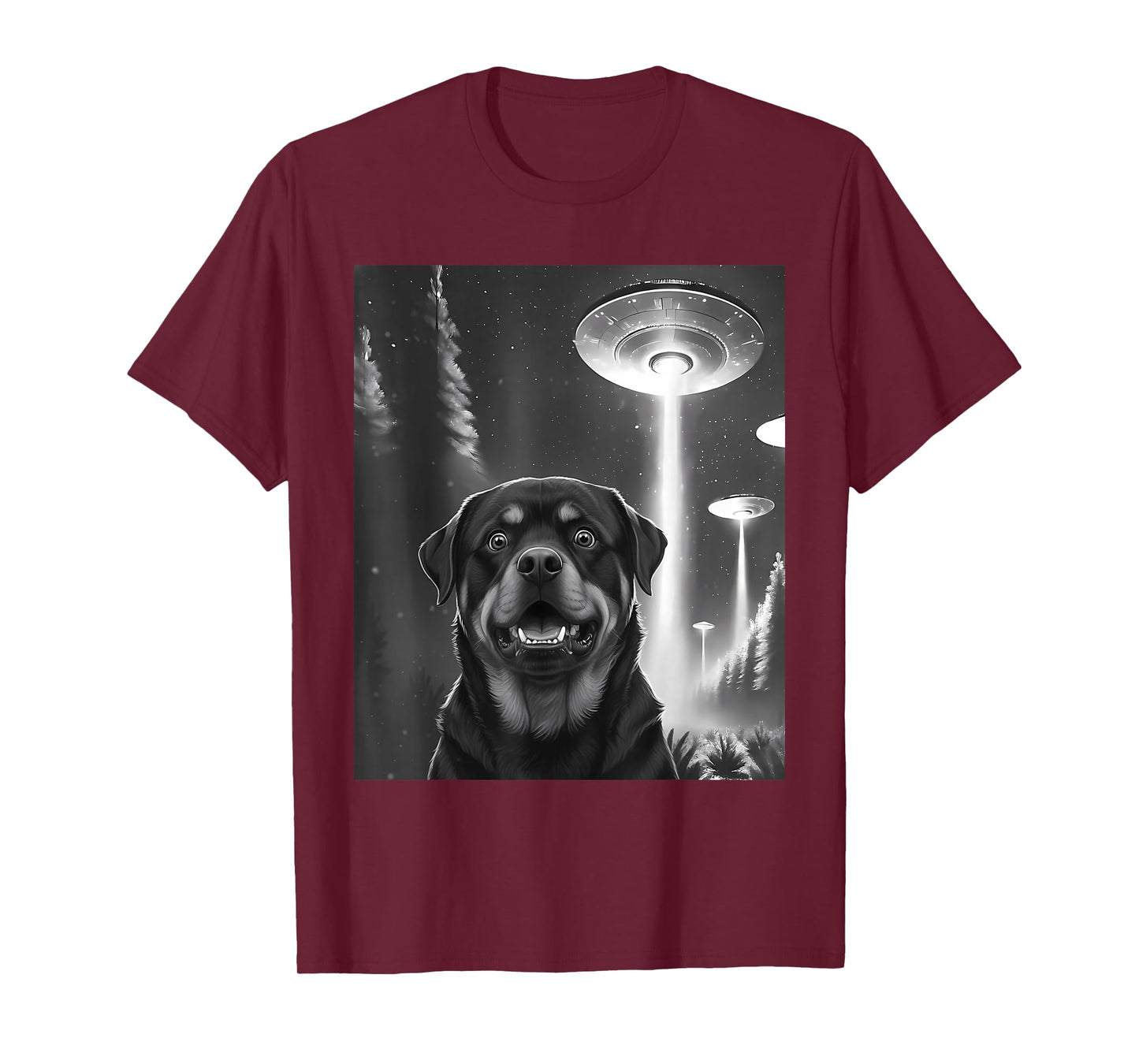 Funny Rottweiler Alien UFO Taking a Selfie Animal Lover T-Shirt