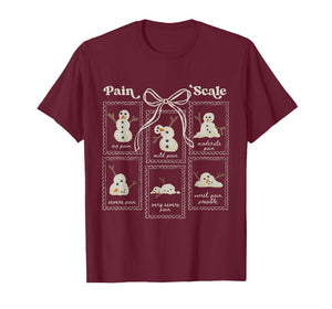 Preppy Coquette Pain Scale Stamps Snowmen Trauma ER Nurses T-Shirt