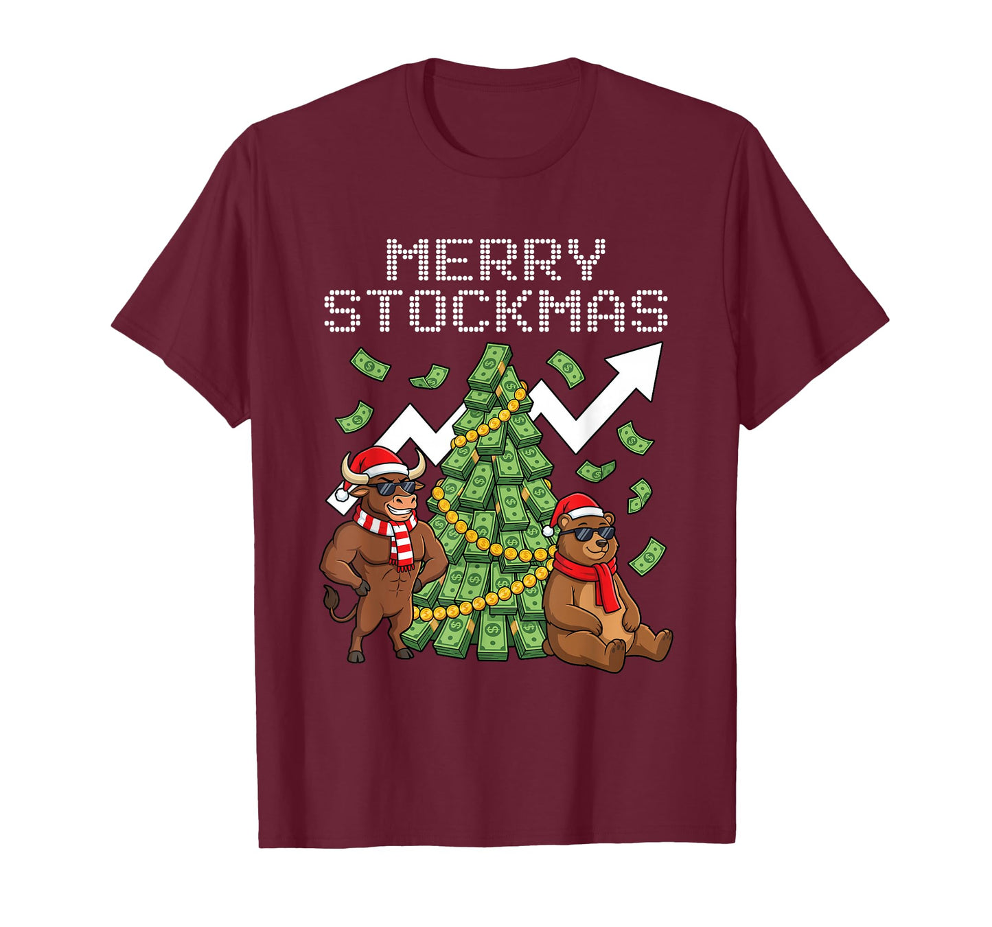 Investor Christmas Men Women Kids Funny Stock Market T-Shirt