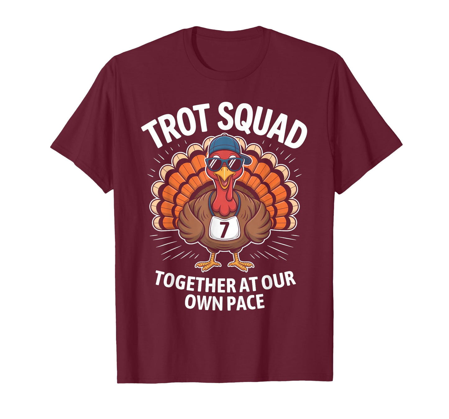 67 Thanksgiving Turkey Matching Number 7 Costume Trot Squad T-Shirt