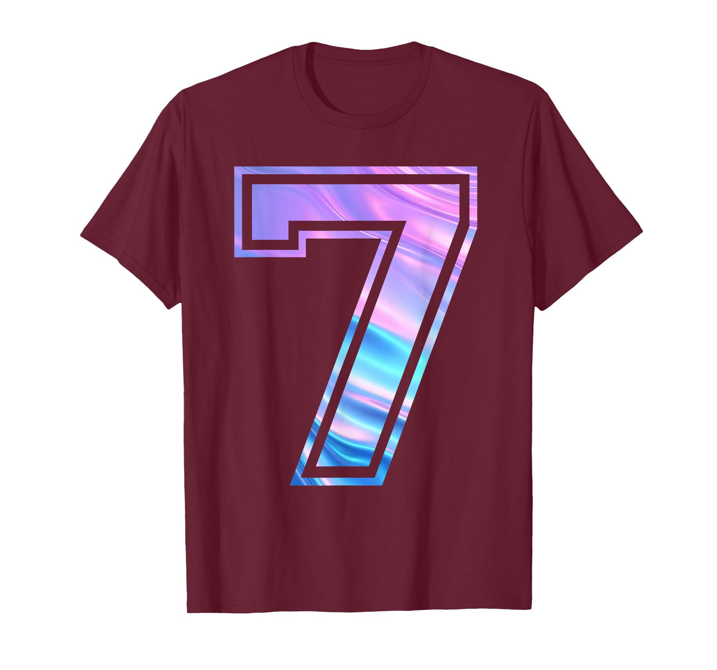 7 Number Seven Team Sports Graphic Design Matching Varsity T-Shirt