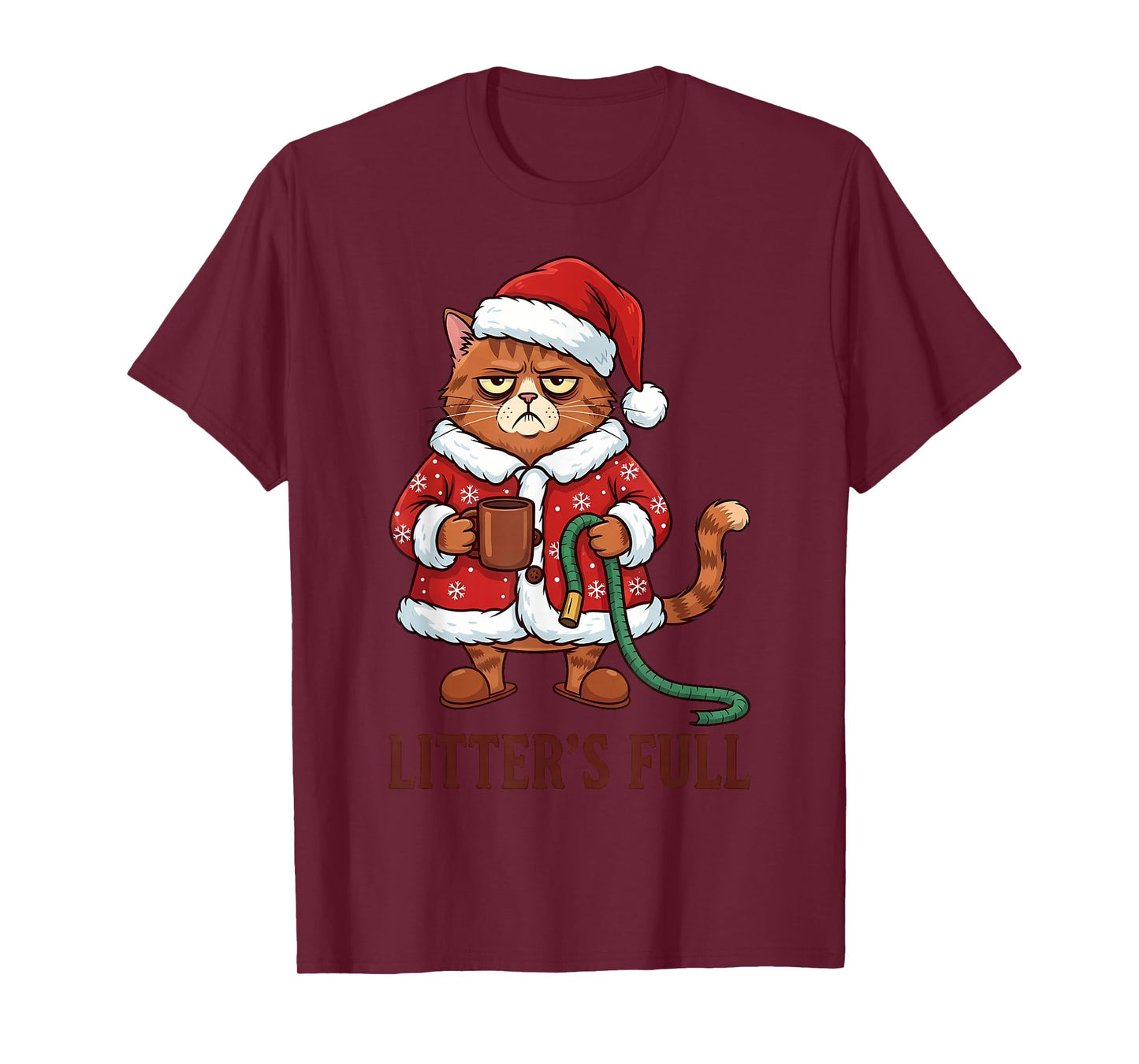 Litter’s Full Funny Cat Lovers Christmas Xmas Cat Meme T-Shirt