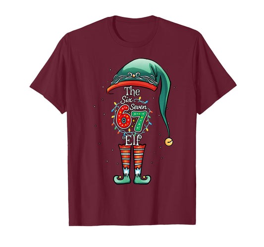 Fun 67 Meme Matching Family Elf Style Christmas 6 7 T-Shirt