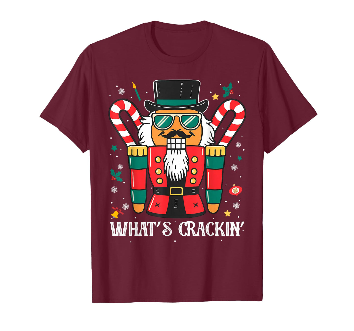 Christmas Nutcracker Whats Crackin Funny Xmas Men Women T-Shirt