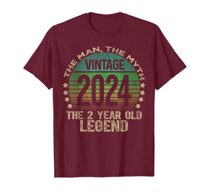 2 Year Old Gifts Vintage 2024 Limited Edition 2nd Birthday T-Shirt