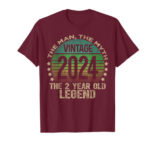 2 Year Old Gifts Vintage 2024 Limited Edition 2nd Birthday T-Shirt