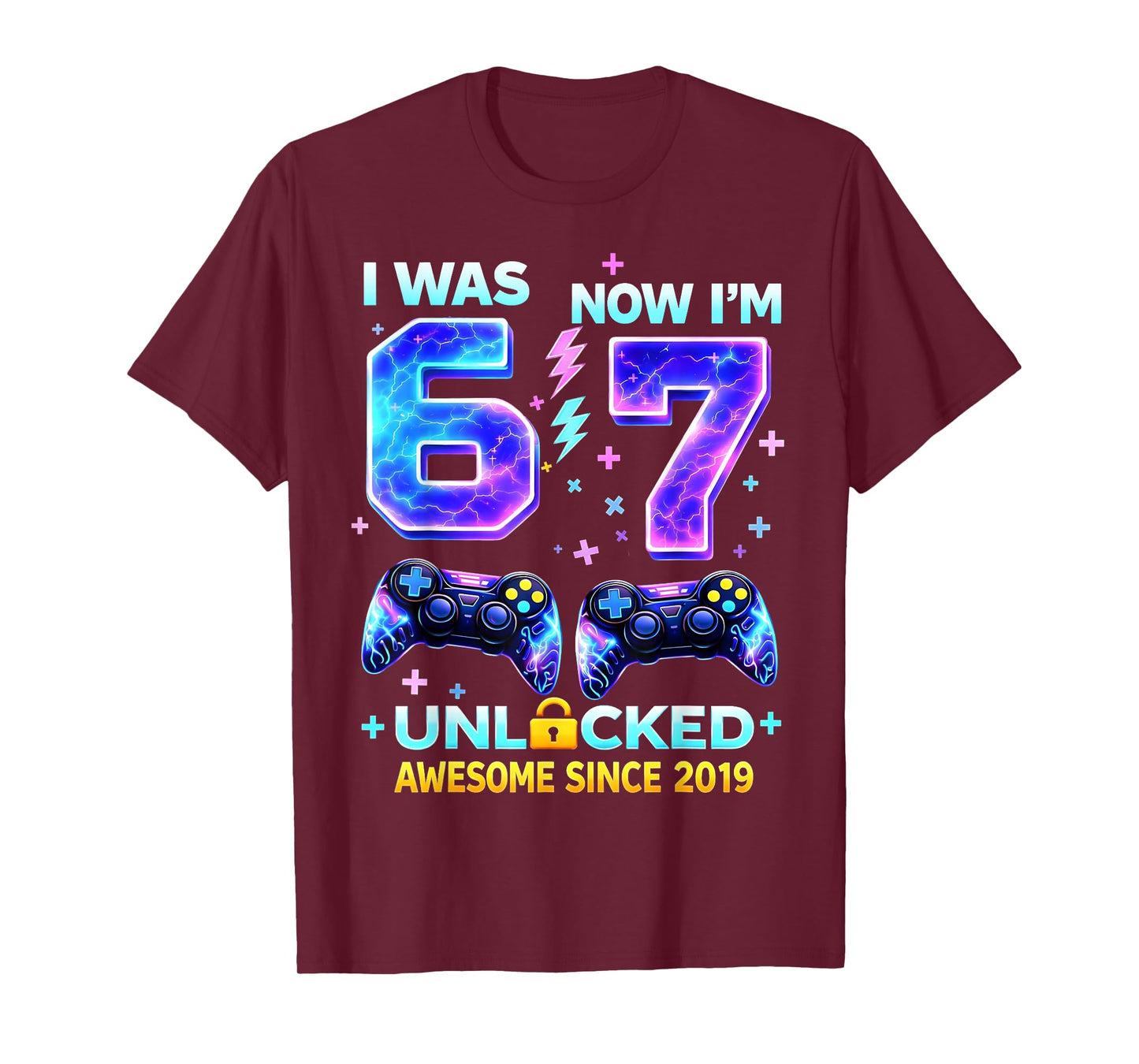 I was 6 Now I’m 7 Gamer Boy Birthday Boys Gifts for Men Kids T-Shirt