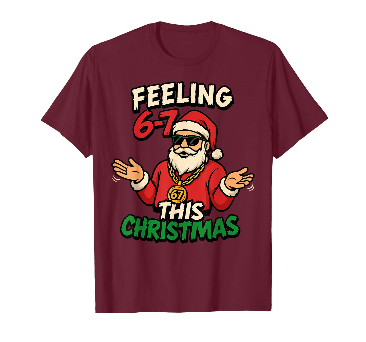 Funny Christmas 6-7 67 Six Seven Christmas Kids Teen Boys T-Shirt