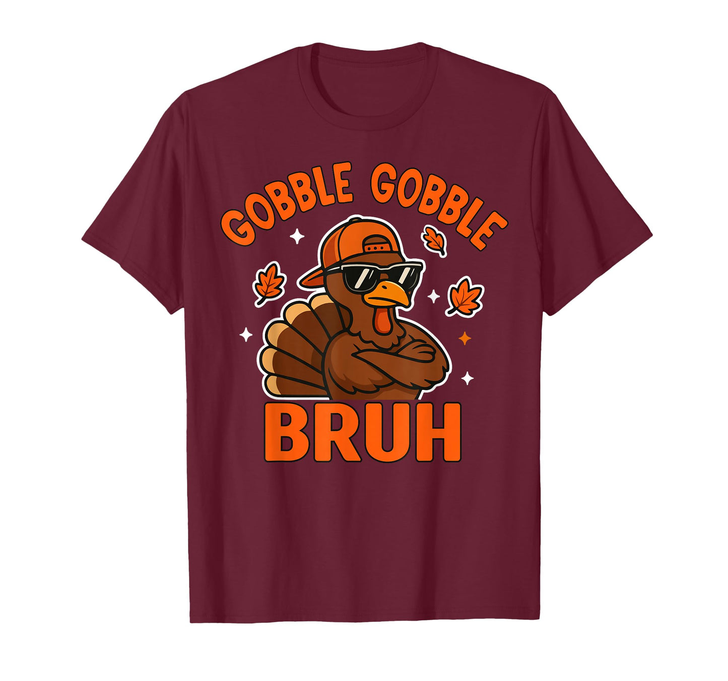 Bruh Thanksgiving Turkey Gobble Shirt Kids Teens Boys Funny T-Shirt
