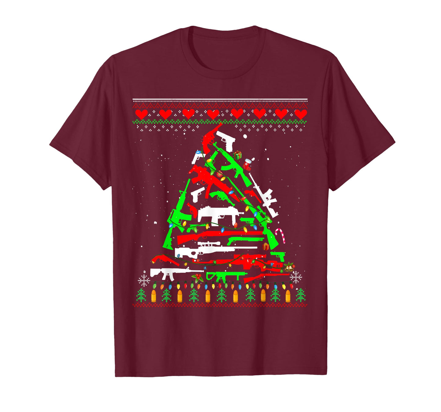 Weapon Gun Rifle Christmas Tree for Weapon Fools & Patriots T-Shirt