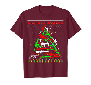 Weapon Gun Rifle Christmas Tree for Weapon Fools & Patriots T-Shirt