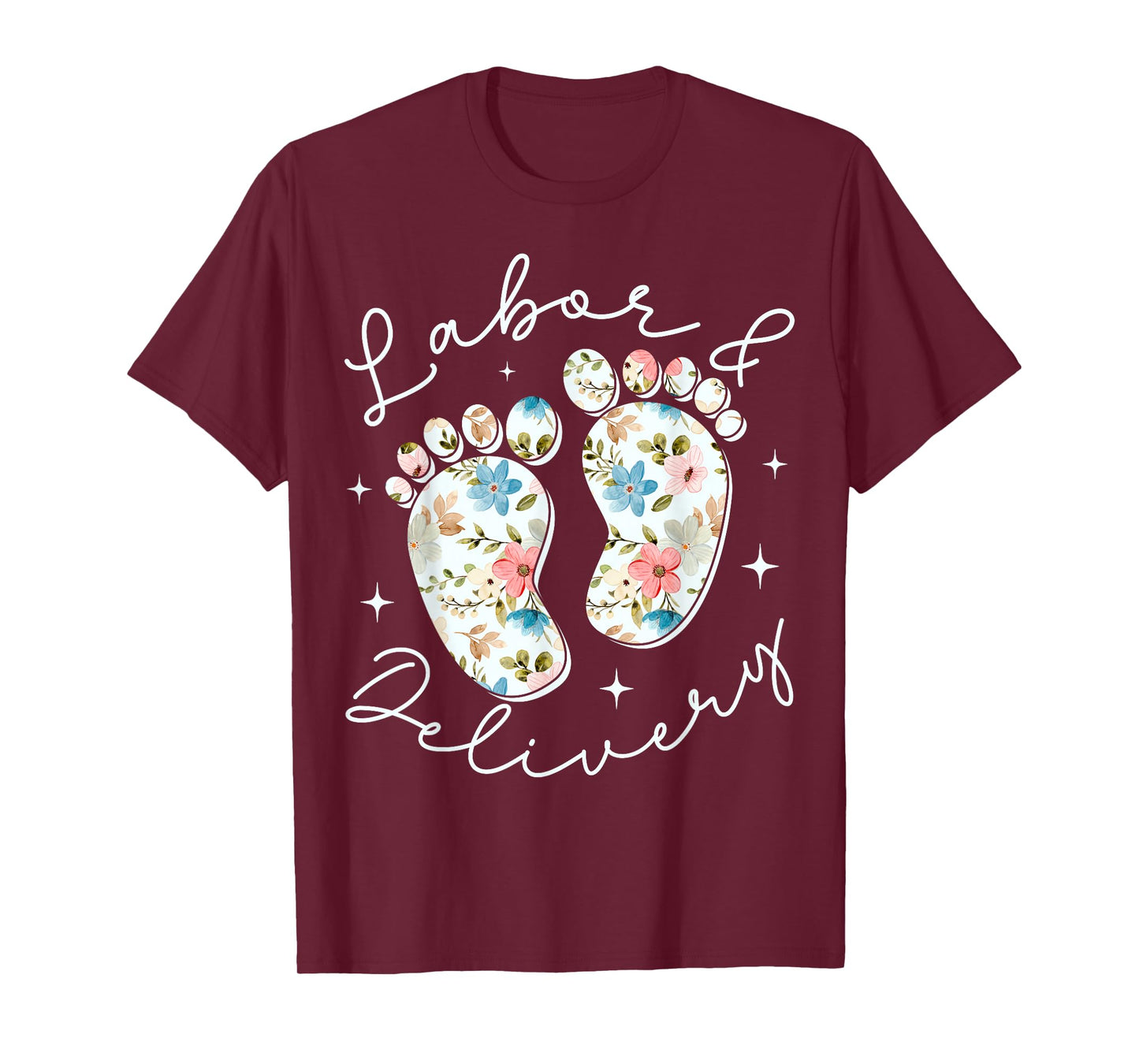 Retro Wildflowers Labor and Delivery Nurse Back to School T-Shirt