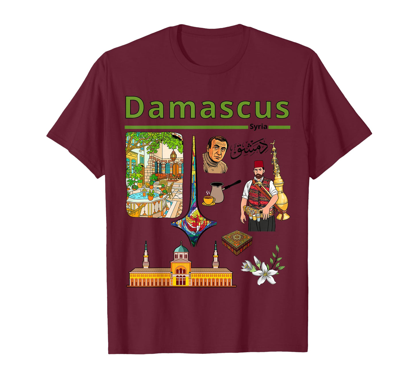 Damascus Syria Heritage Art, Old City Culture Design T-Shirt