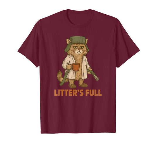 Litter's Full, Christmas Vacation Cat T-Shirt