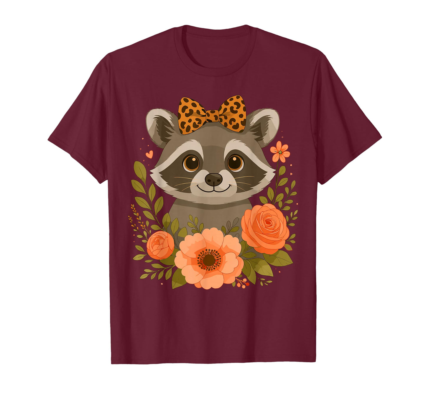 Floral Raccoon with Bow T-Shirt