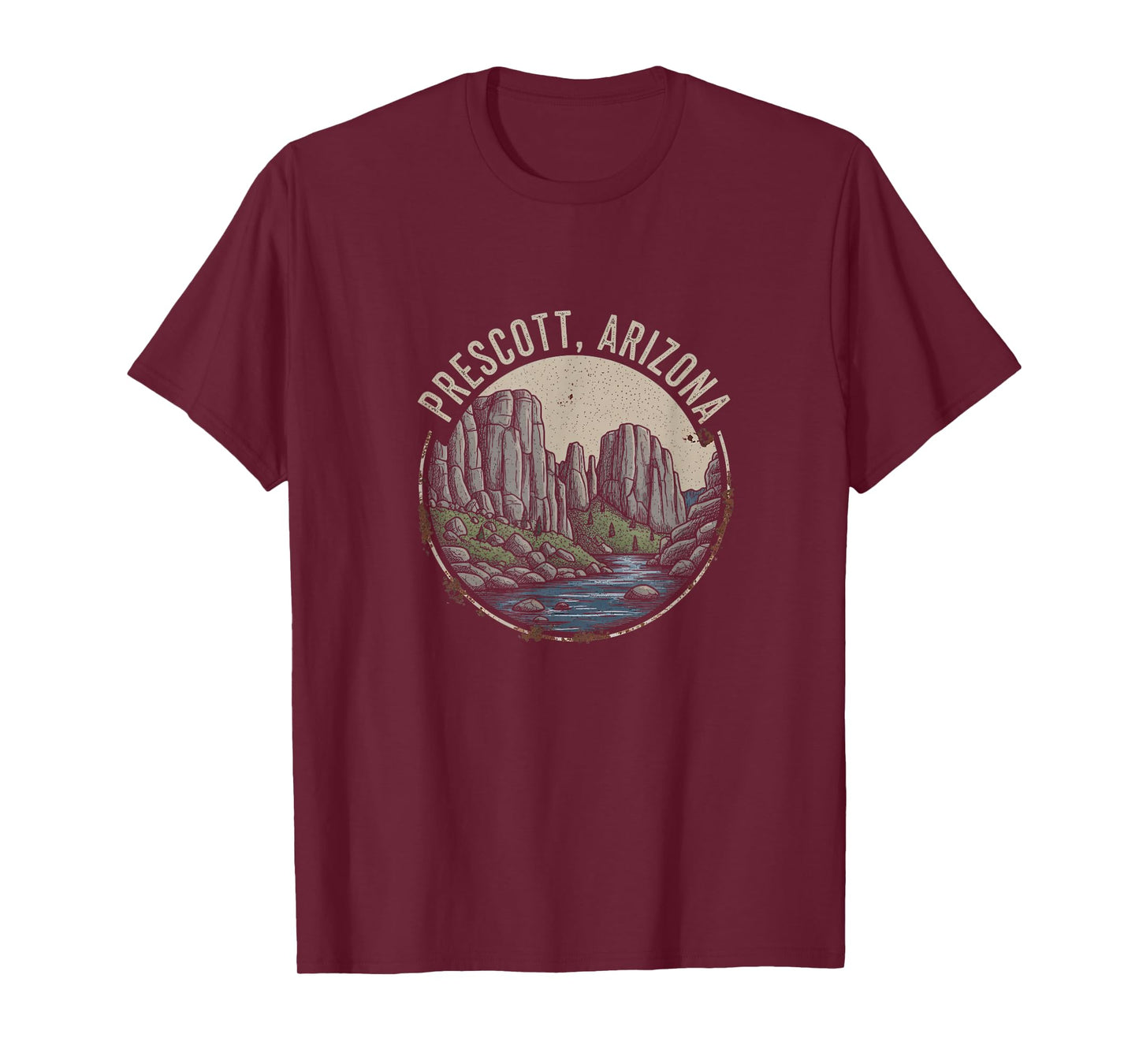 Vintage Prescott Arizona Drawing Art Design T-Shirt