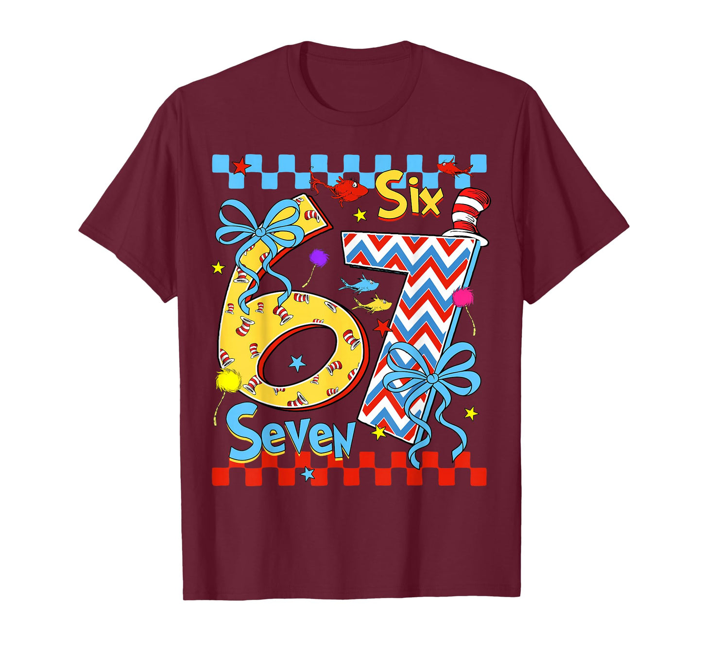 6 7 Meme Six Seven Read Reading Day Book Lovers Teacher Kids T-Shirt