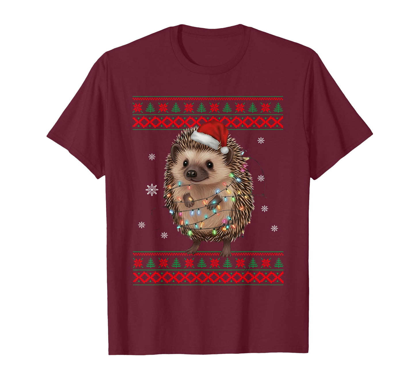 Hedgehog Christmas Sweater Hedgehog Christmas Tree Lights T-Shirt
