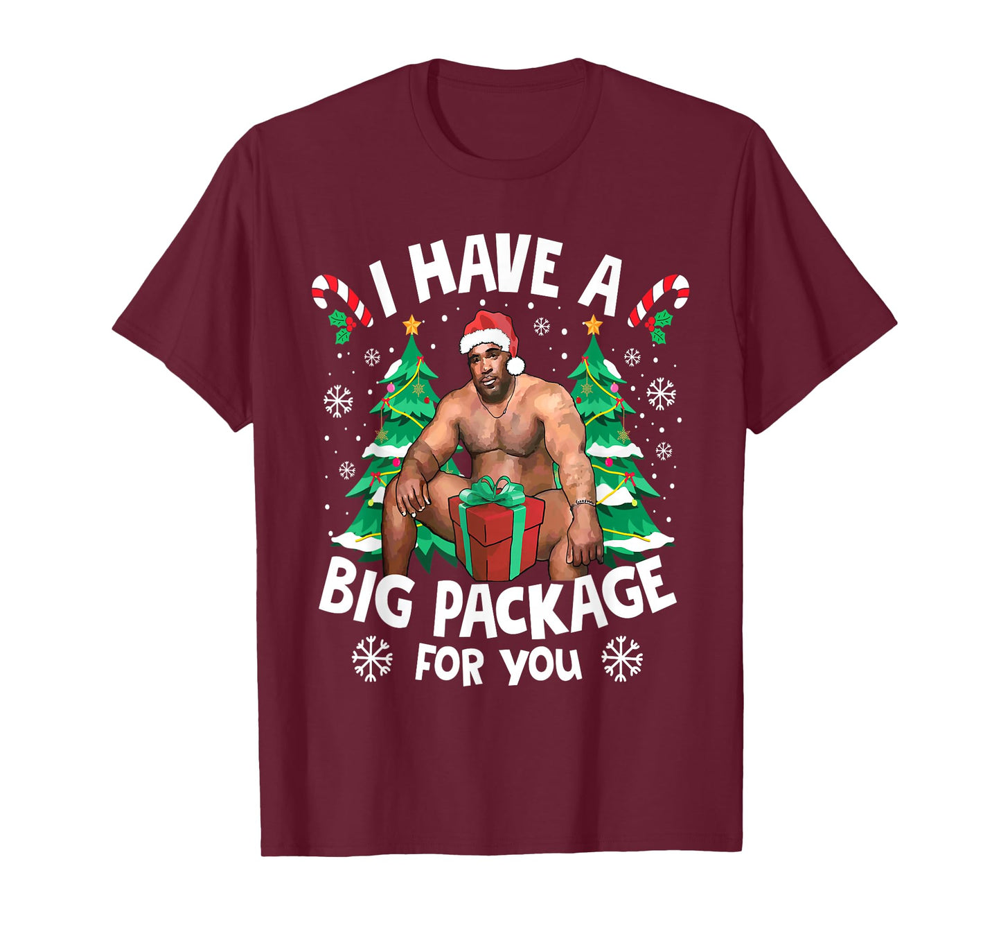 Christmas I Have A Big Package for You Naughty Big Black Guy T-Shirt