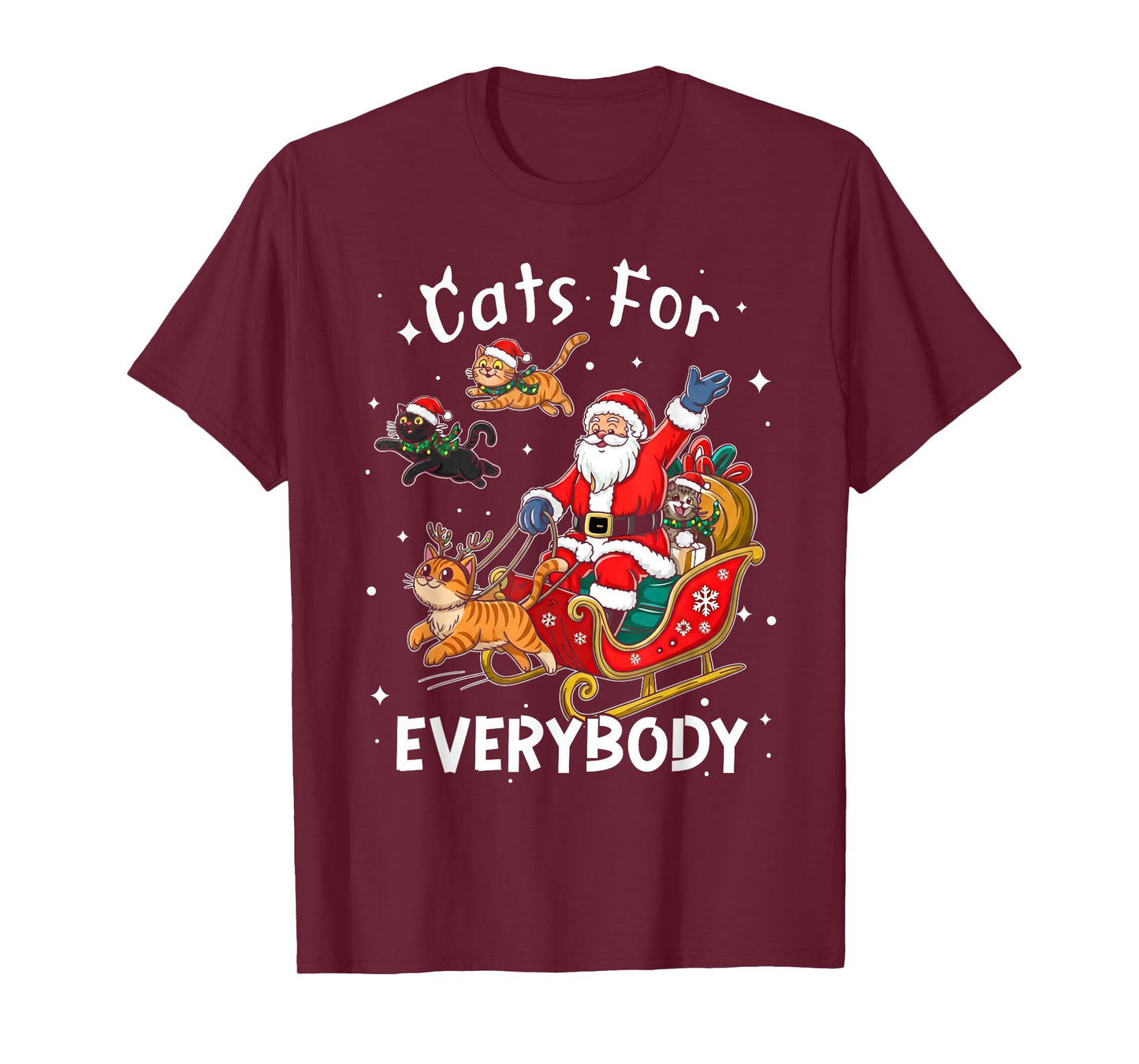 Cats for Everybody Santa Christmas Funny Cat Xmas Women Kids T-Shirt