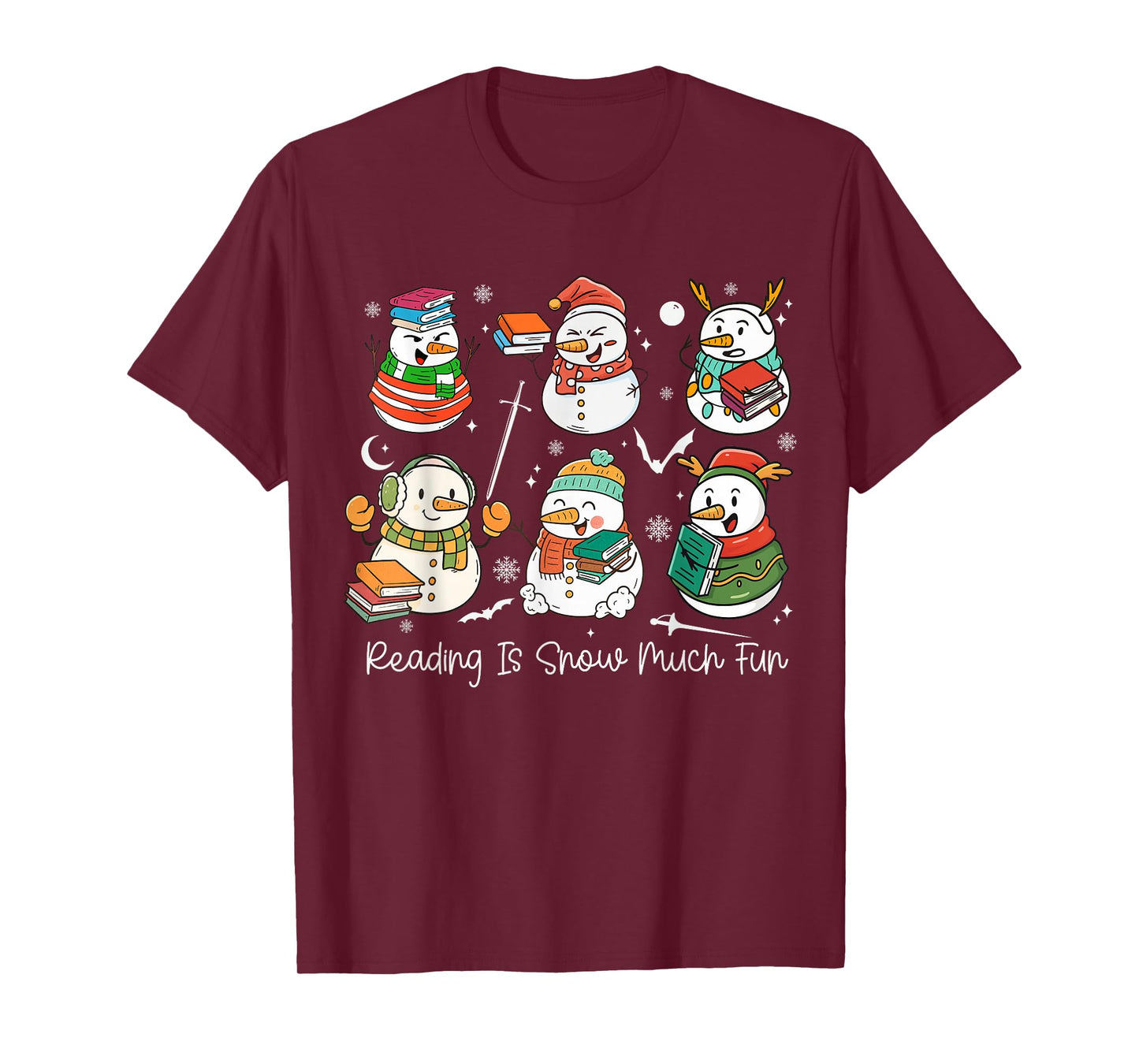Reading is Snow Much Fun Cute Snowman Book Lover Christmas T-Shirt
