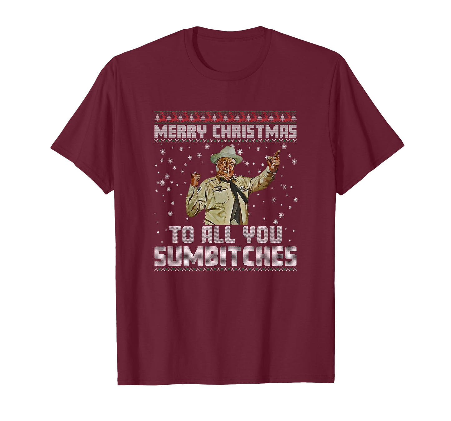 Merry Christmas to All You Sumbitches Ugly Sweater Style T-Shirt
