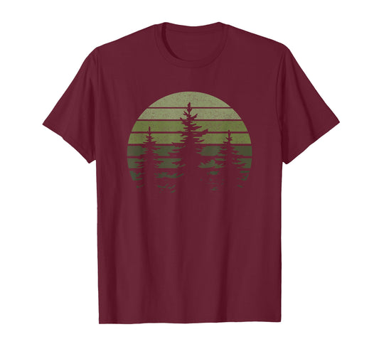 Vintage Wildlife Forest Trees Outdoors Nature Retro Hiking T-Shirt
