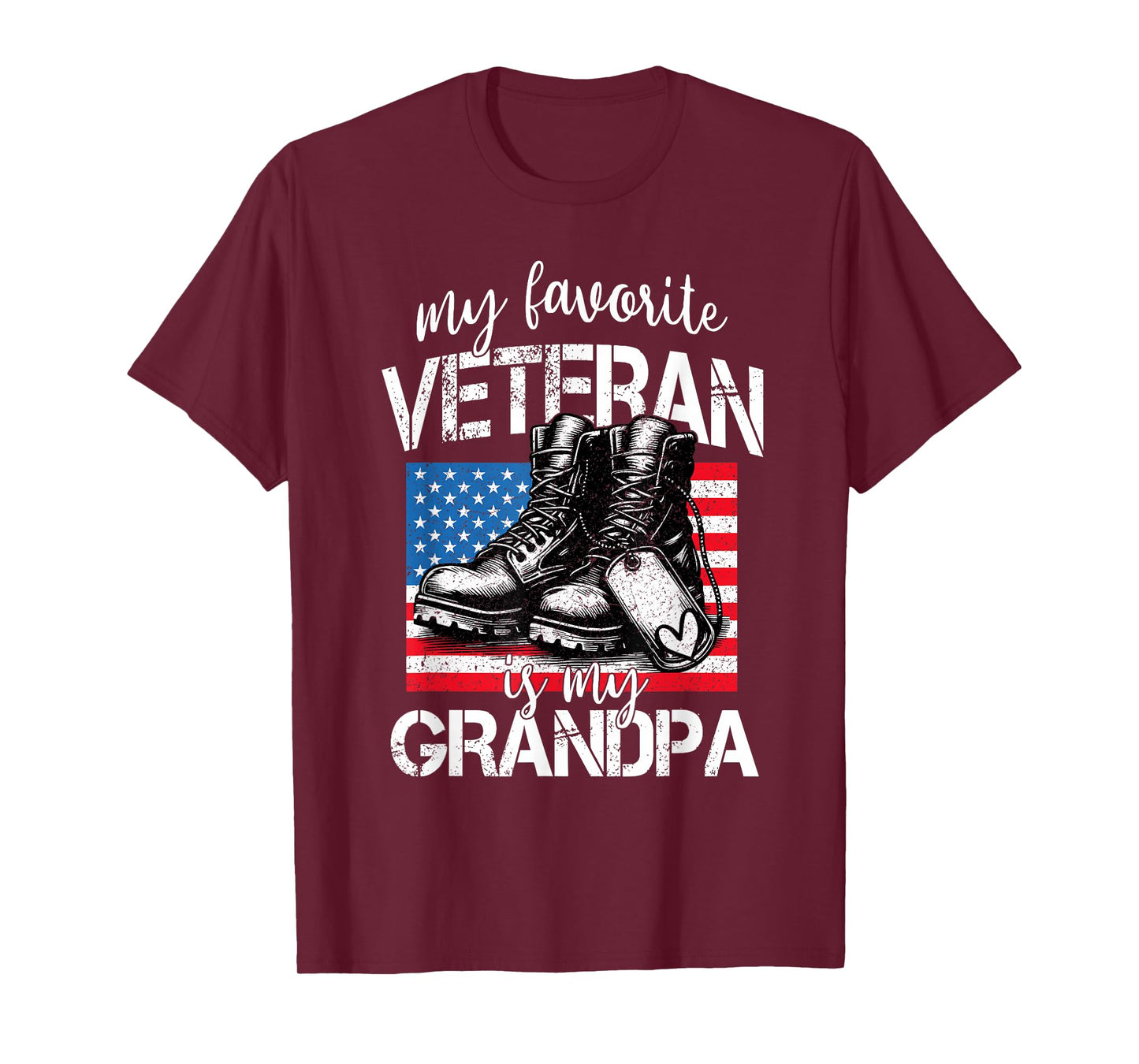 Veterans Day American Flag My Favorite Veteran is My Grandpa T-Shirt